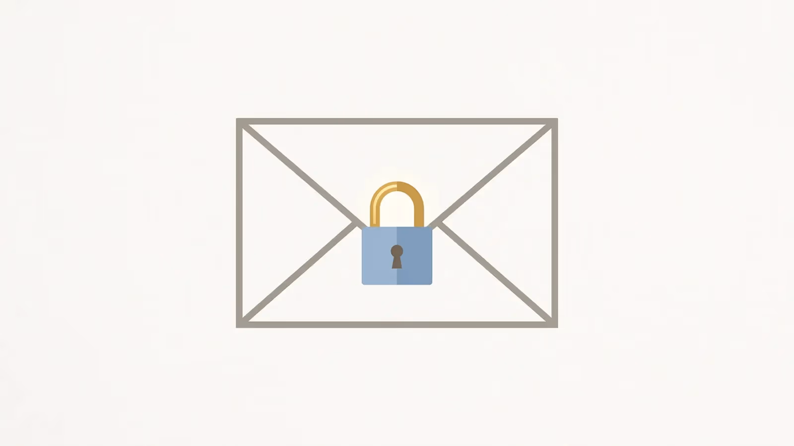 Abstract illustration of privacy on an enquiry form, shown as a small padlock over a sealed envelope outline.