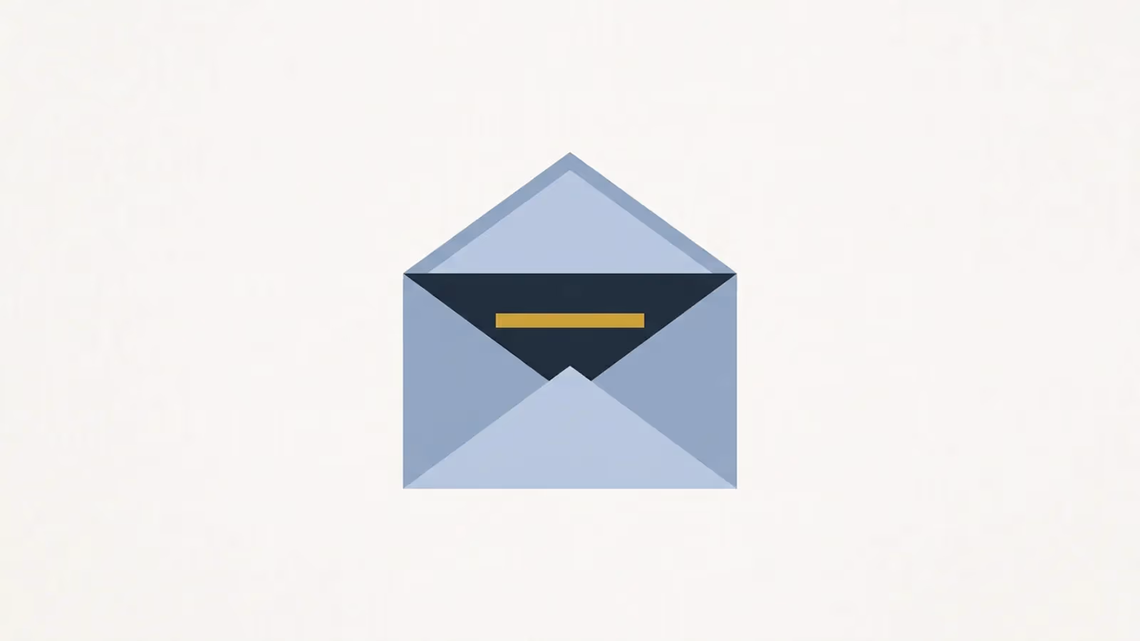 Abstract illustration of a final dated contact attempt, shown as an open envelope icon with a single line inside it.