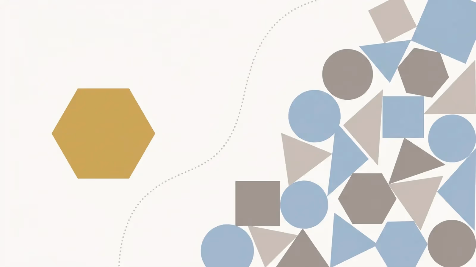 Abstract illustration of regulated industries kept separate, shown as one geometric shape set apart from a cluster of others by a soft dotted boundary line.