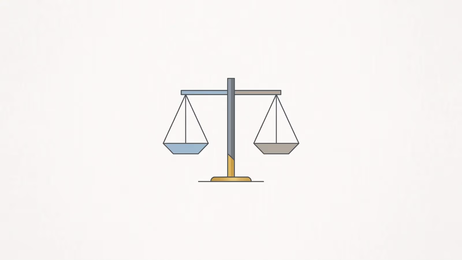 Abstract illustration of trust and qualification, shown as a balance scale sitting perfectly level.