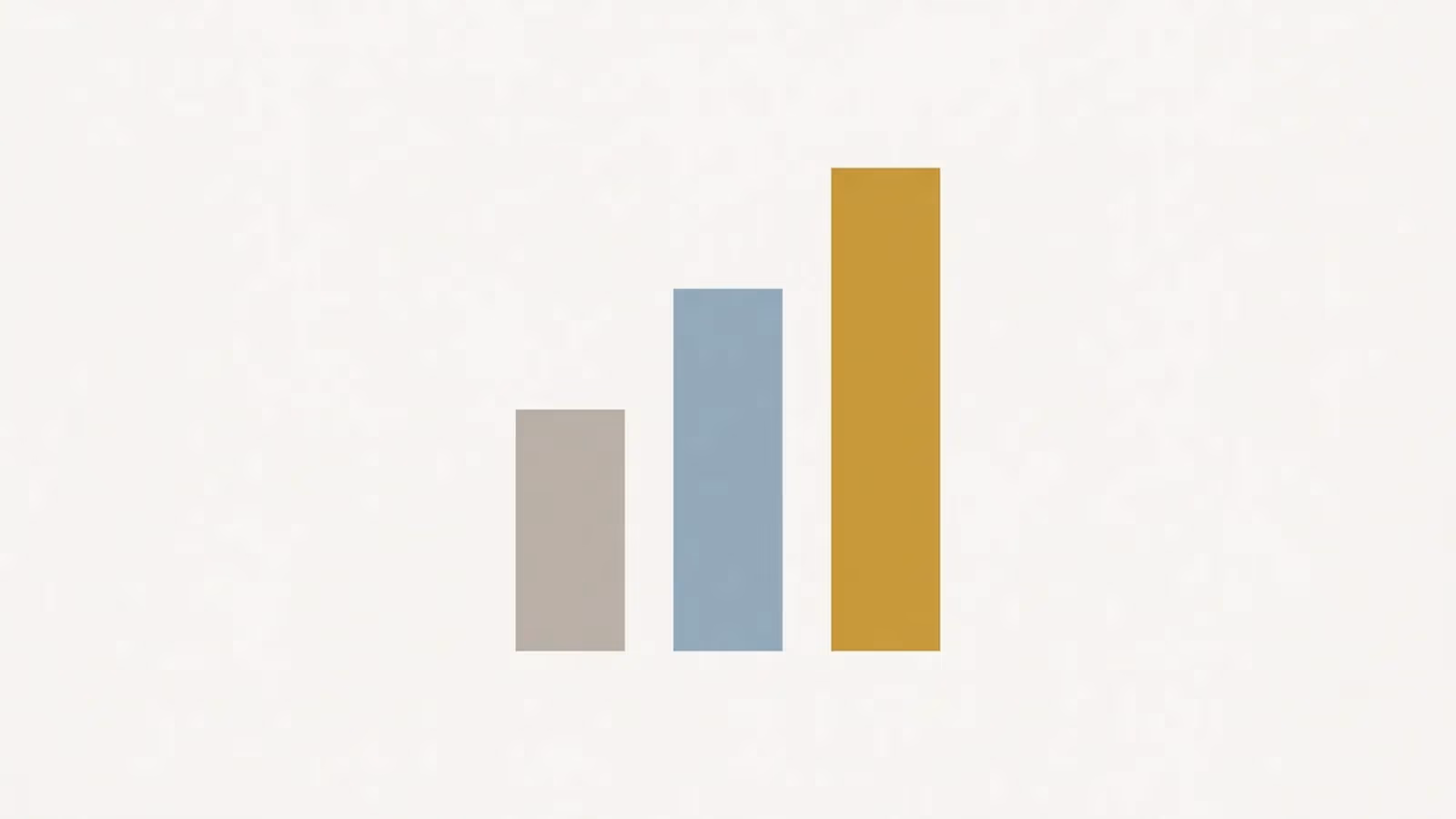 Abstract illustration of measurement, shown as a simple bar-chart motif of three ascending bars.