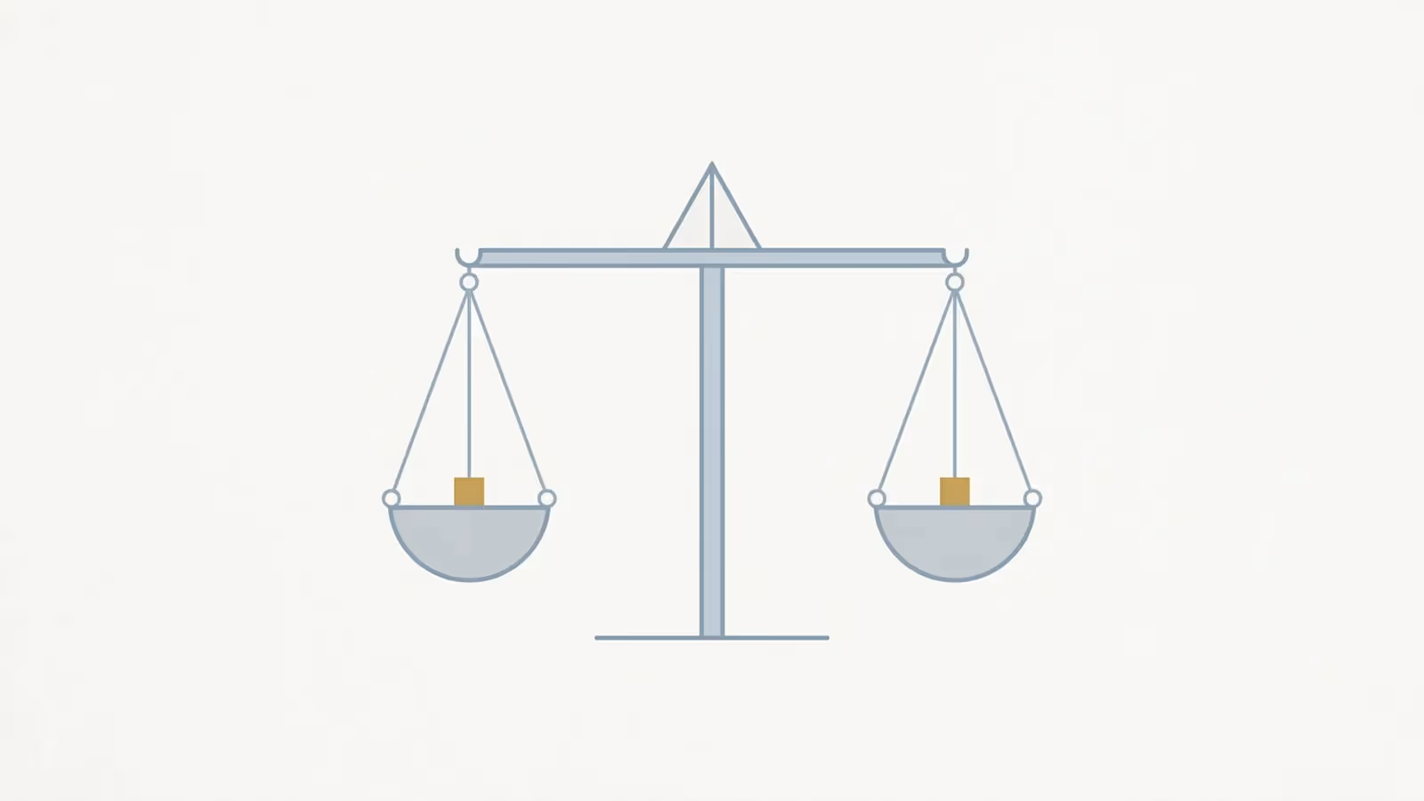 Abstract illustration of the best interests duty, shown as a balance scale sitting perfectly level, not tipped to either side.