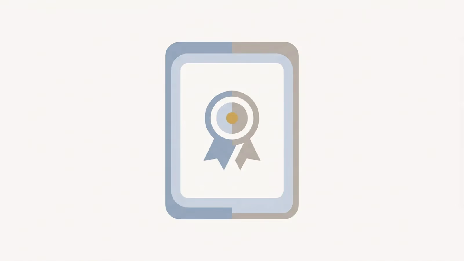 Abstract illustration of a broker's credit licence, shown as a plain licence-card outline with an abstract seal.