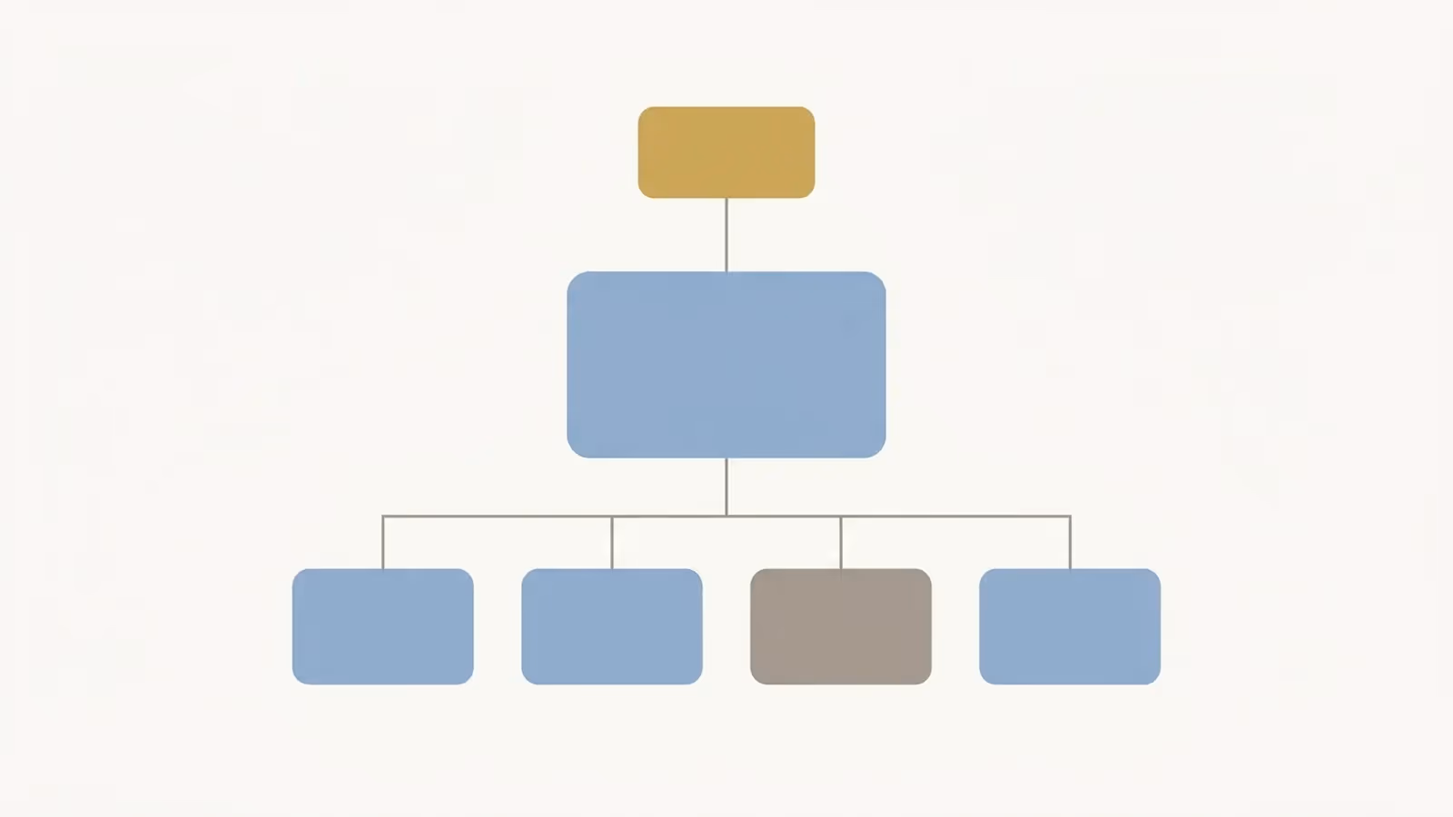 Abstract illustration of a mortgage broker website's structure, shown as connected content blocks.