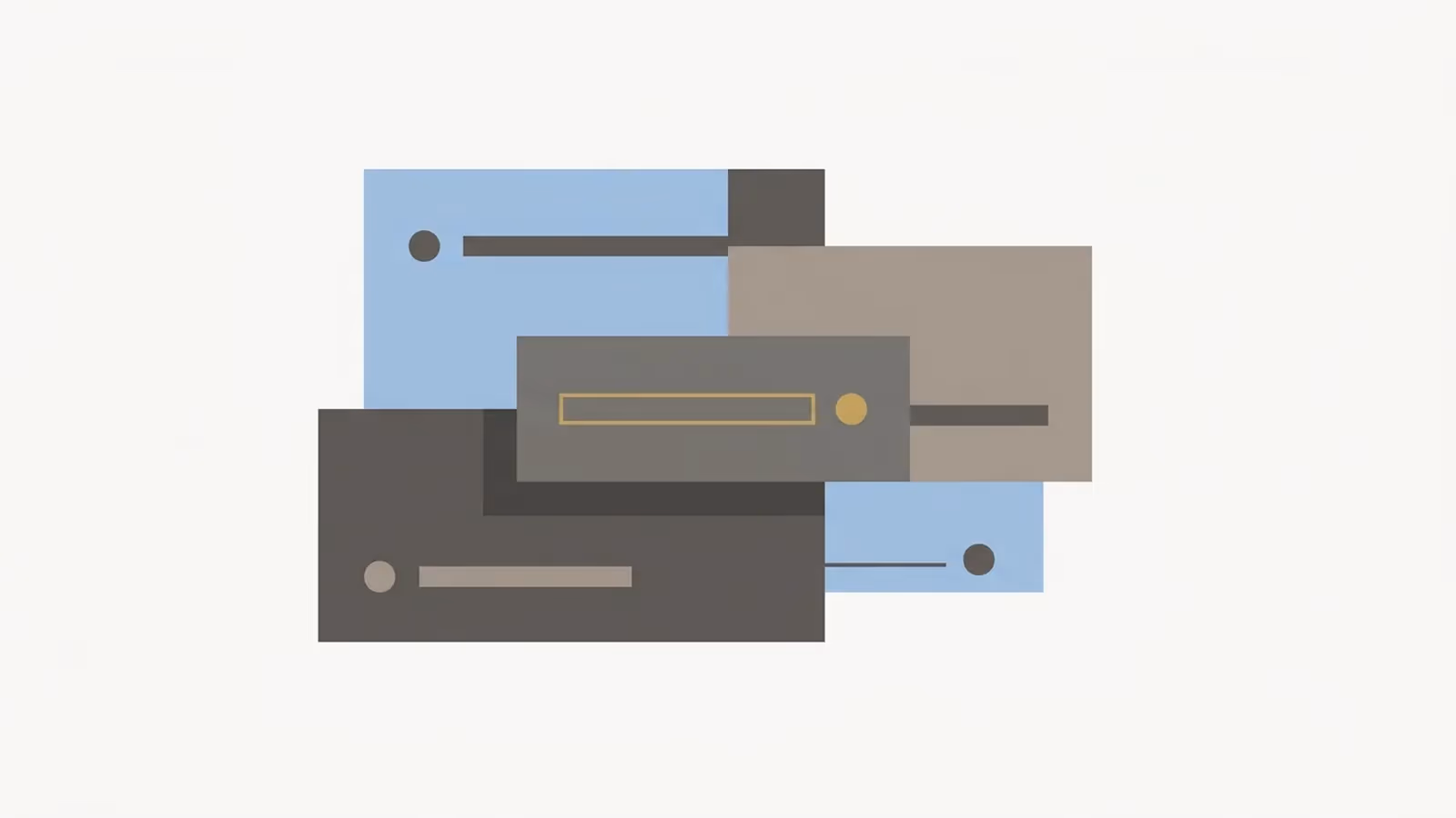 Abstract illustration of hosting cost hidden inside a fee, shown as a layered hosting-block motif with a lower layer partly obscured.