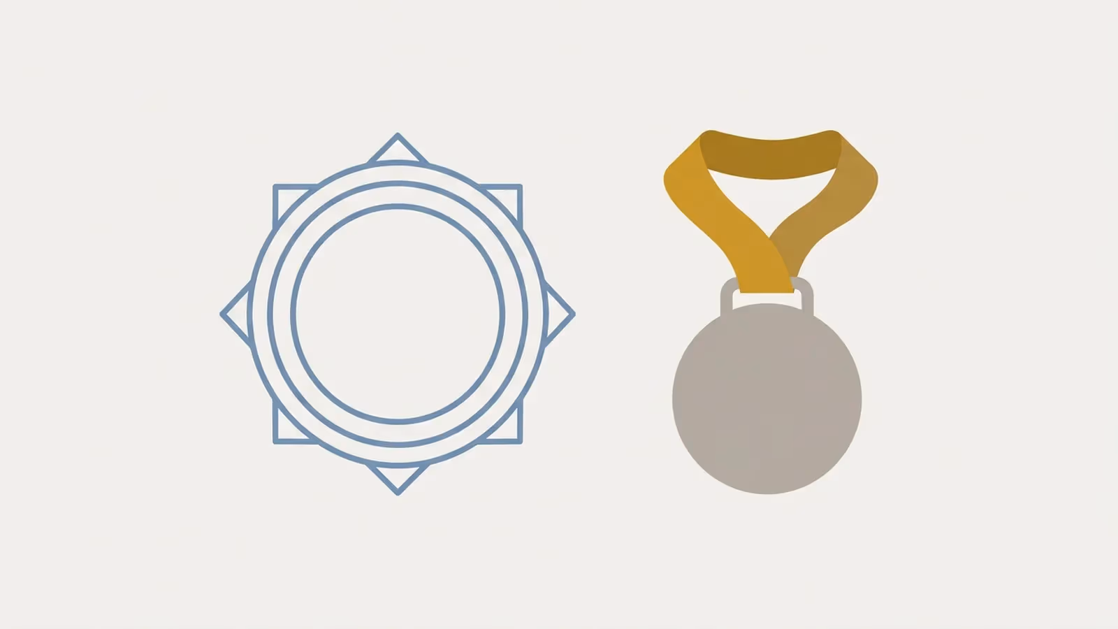 Abstract illustration of certifications and standards, shown as a generic certification-seal outline with no real standards body named.