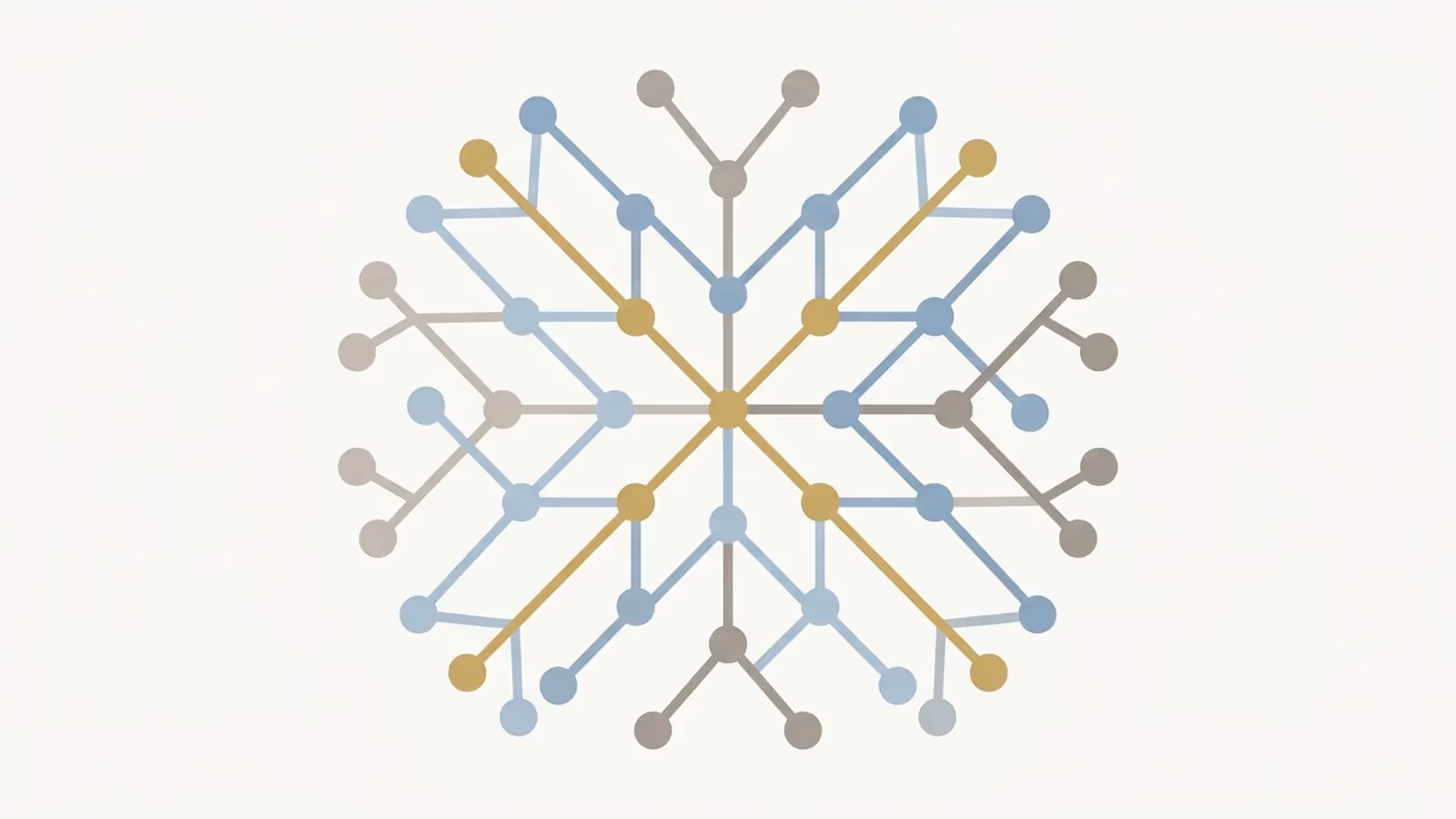 Abstract illustration of a distribution channel, shown as a branching distribution-network diagram fanning out from one node to several.