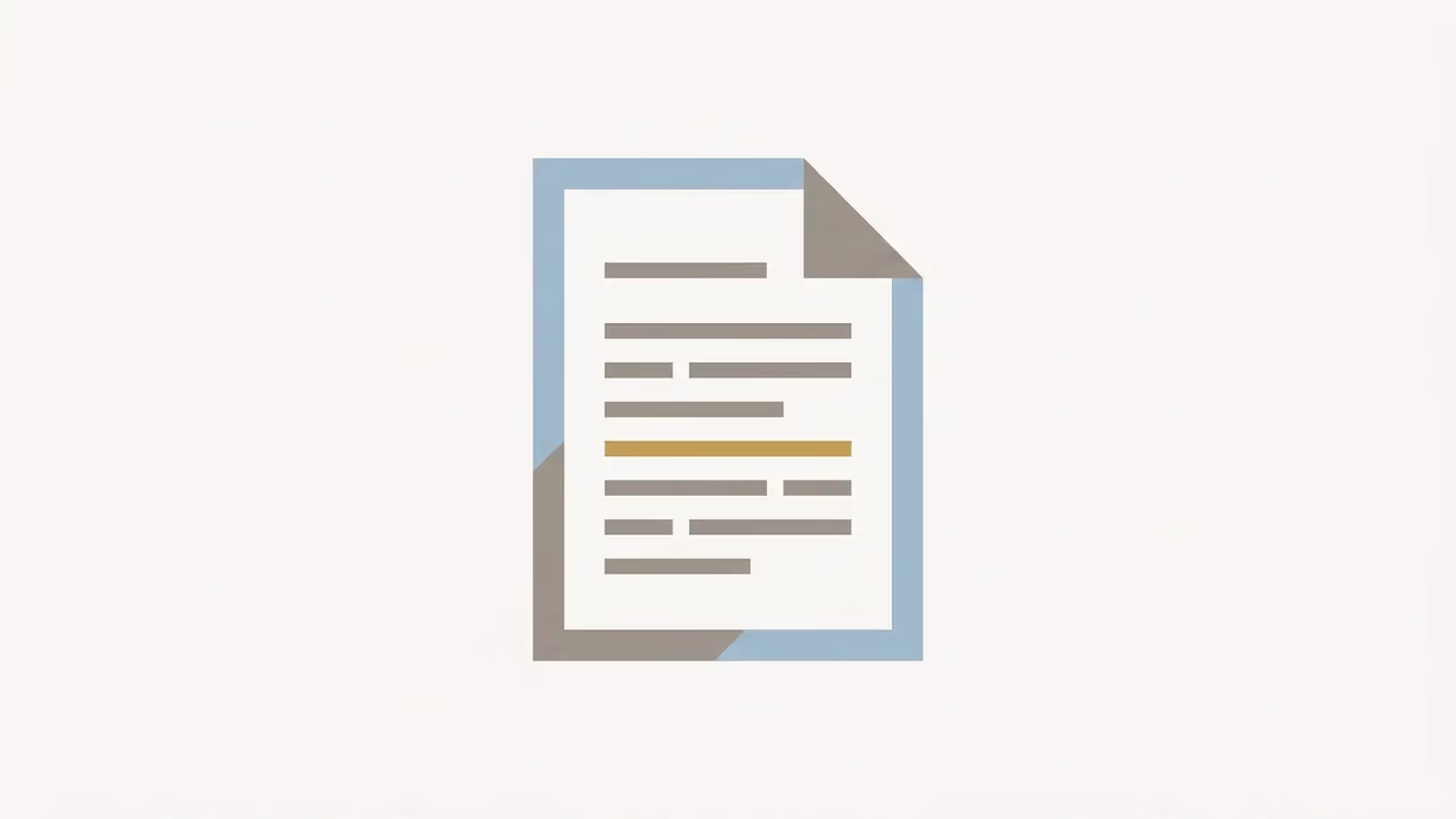 Abstract illustration of plain language, shown as a document with short, generously spaced lines.
