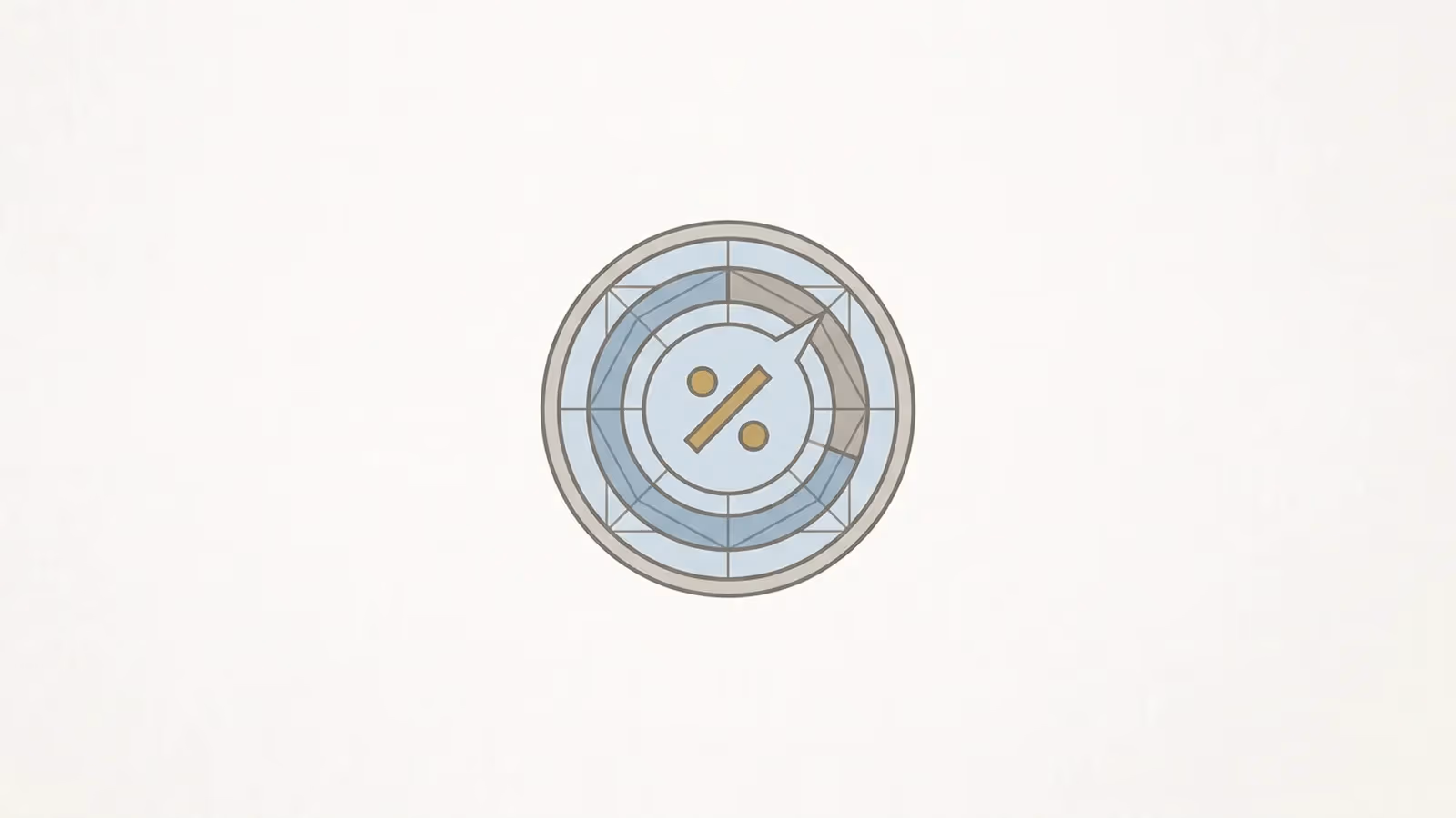 Abstract illustration of GST on imported services, shown as a small percentage badge rendered in plain geometric lines.