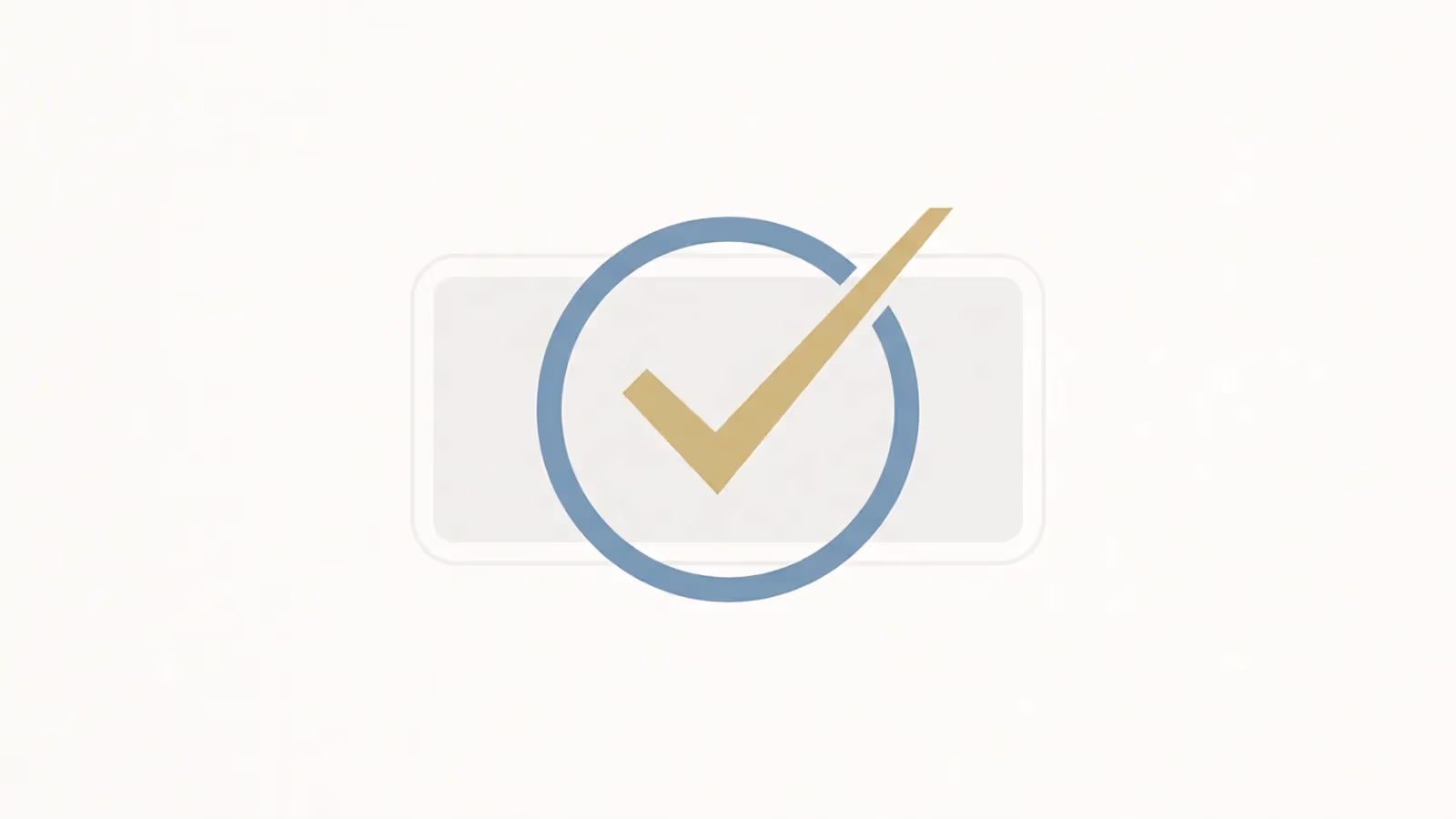 Abstract illustration of checking claims rather than trusting a word, shown as a checklist icon layered over a faint plain label shape.