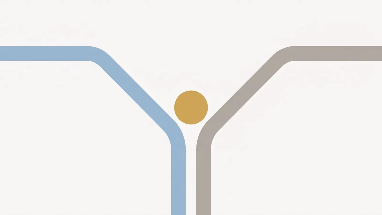 Abstract illustration of the professional-versus-DIY choice, shown as a simple two-path fork of equal visual weight.