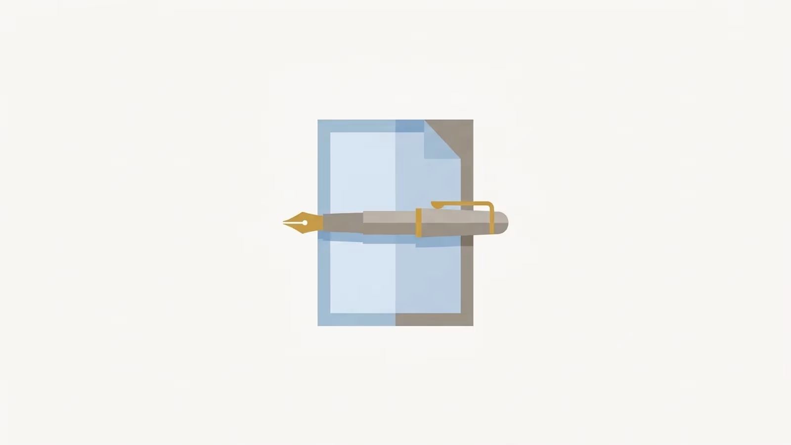 Abstract illustration of getting answers in writing, shown as a document icon with a small pen resting across it.