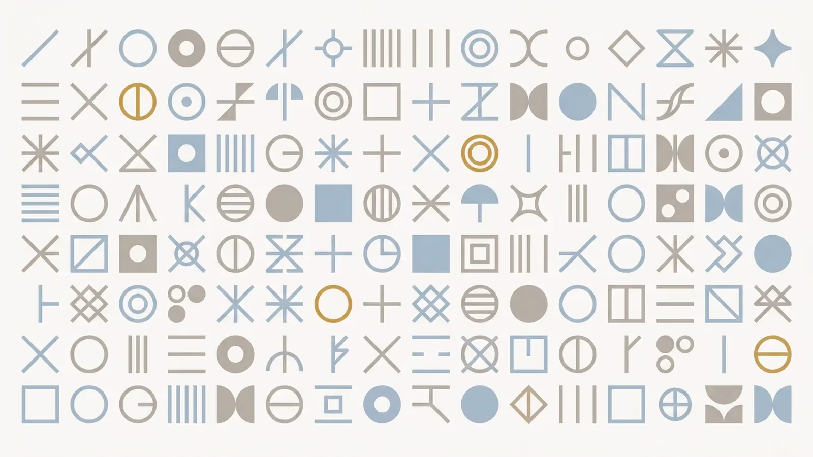 Abstract illustration of the three priority questions, shown as three glyphs highlighted in the gold accent among a larger muted set.
