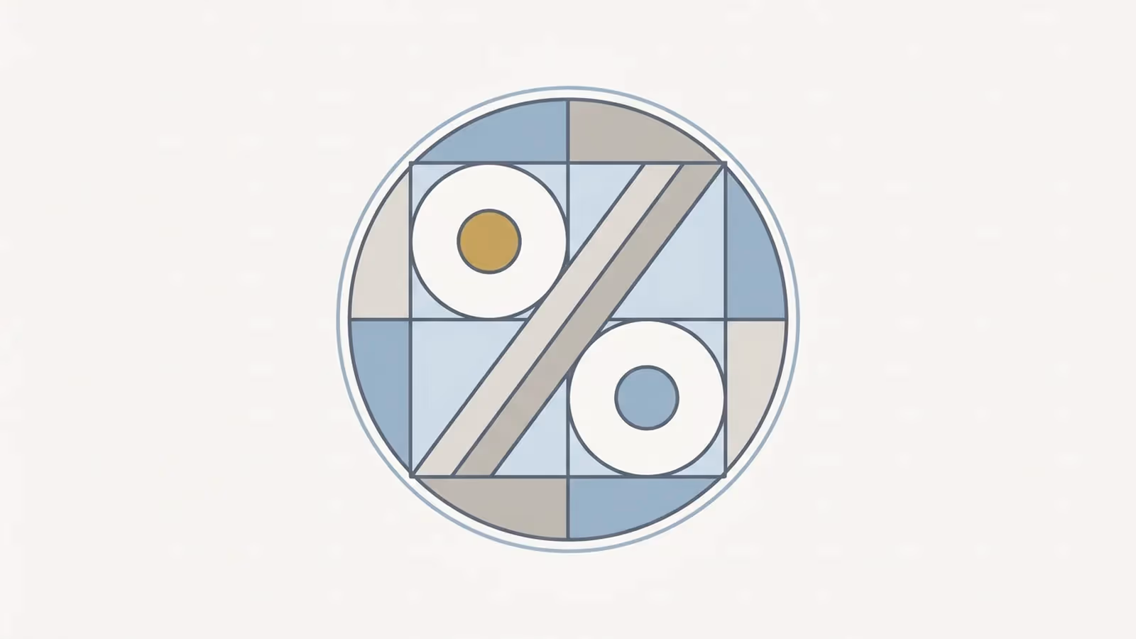 Abstract illustration of the GST-inclusive-price rule, shown as a percentage badge rendered in plain geometric lines.