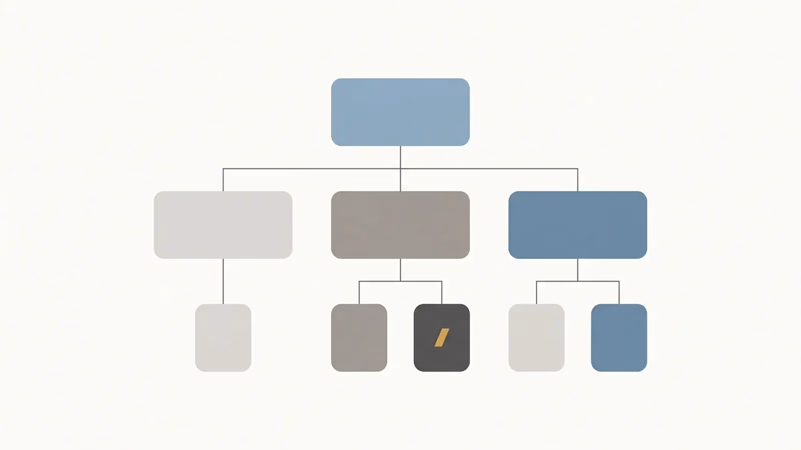 Abstract illustration of a school website's structure, shown as connected content blocks.
