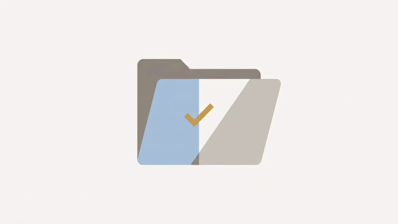 Abstract illustration of closing out a relationship cleanly, shown as a closing folder icon with a small checkmark.
