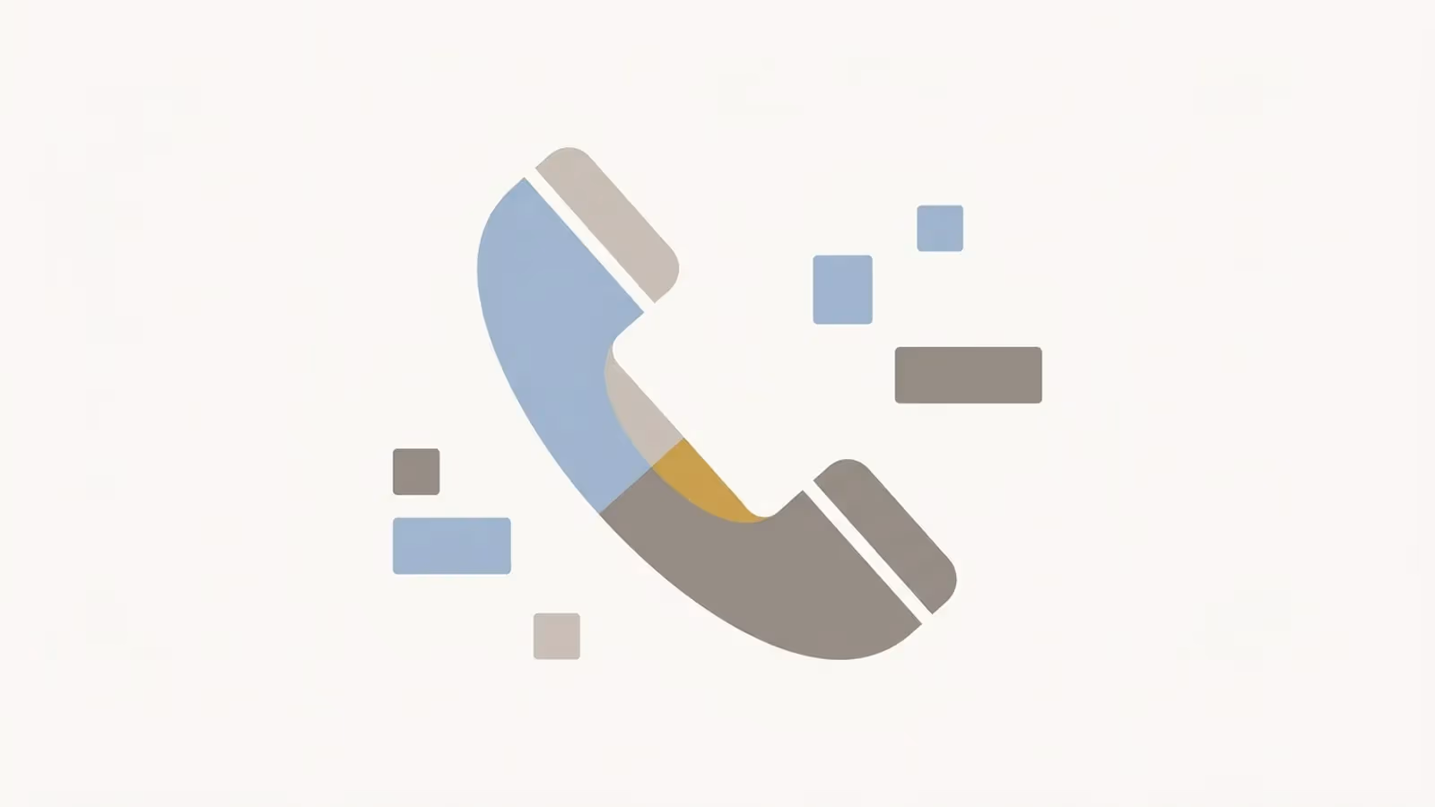 Abstract illustration of the phone as the primary action on a tradie website, shown as an oversized handset glyph.