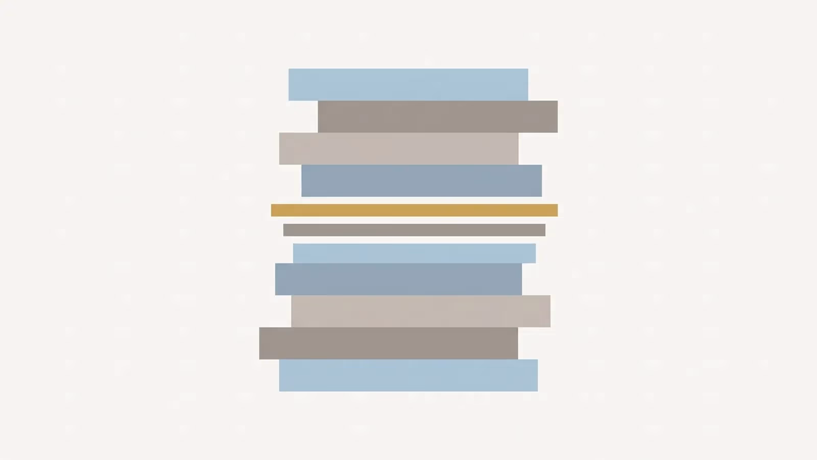 Abstract illustration of the layered components that add up to a website's cost, shown as stacked horizontal bands.