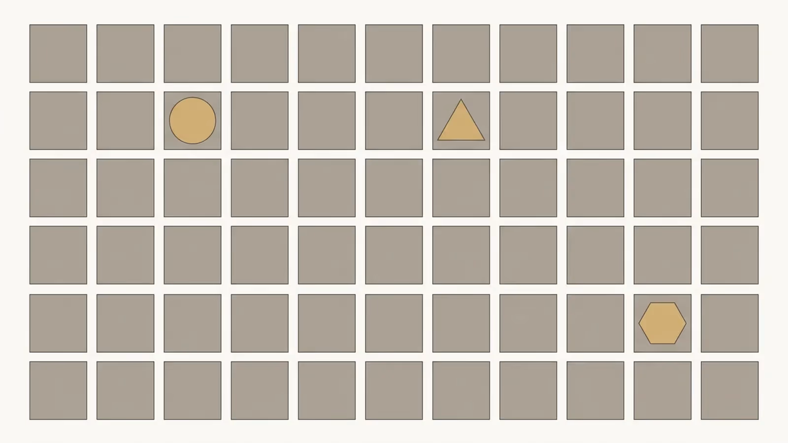 Abstract illustration of counting unique layouts, shown as a grid where a few tiles stand out from repeated duplicates.